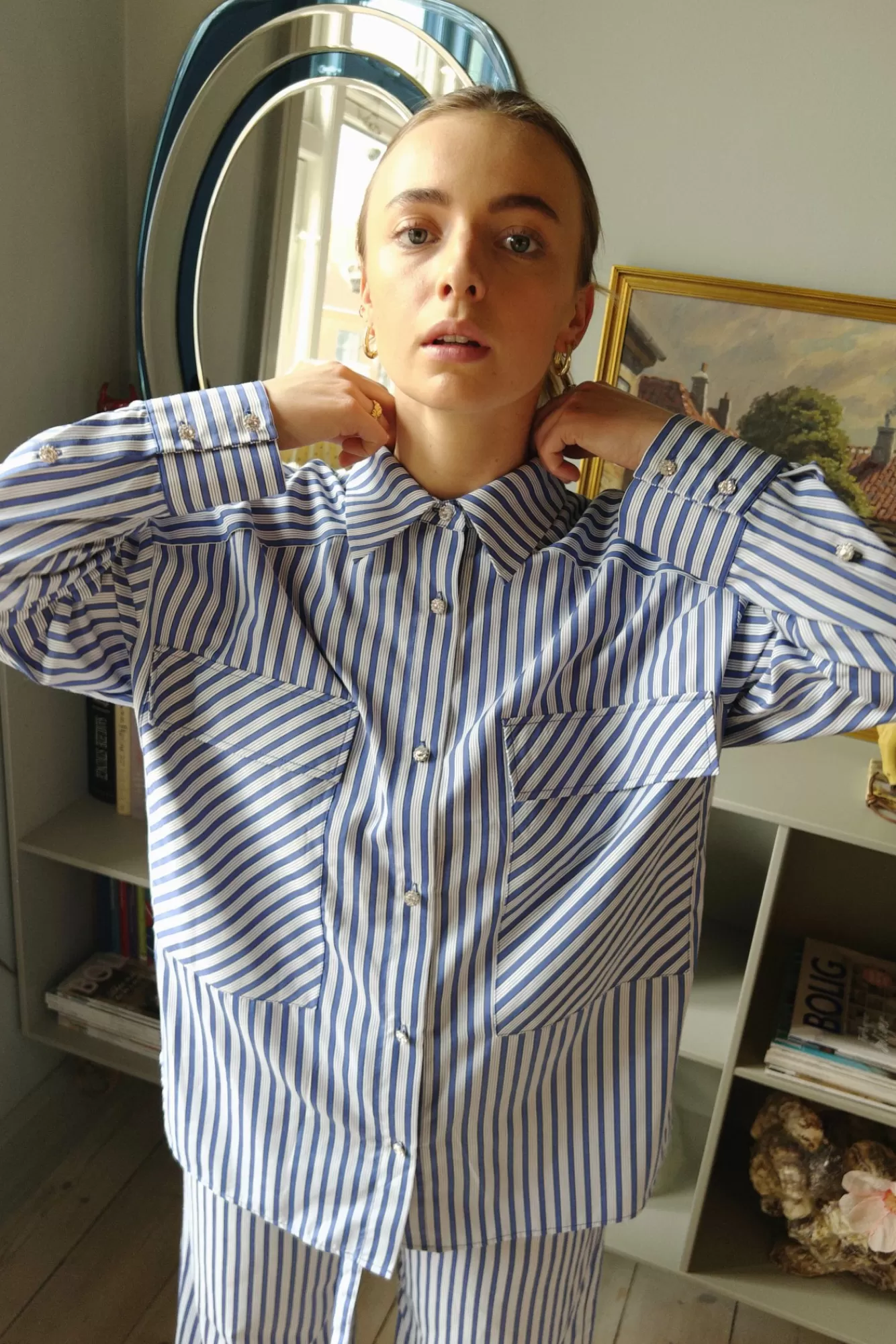 Cras Cph Skjorter<Day Shirt - Dark Blue Stripe